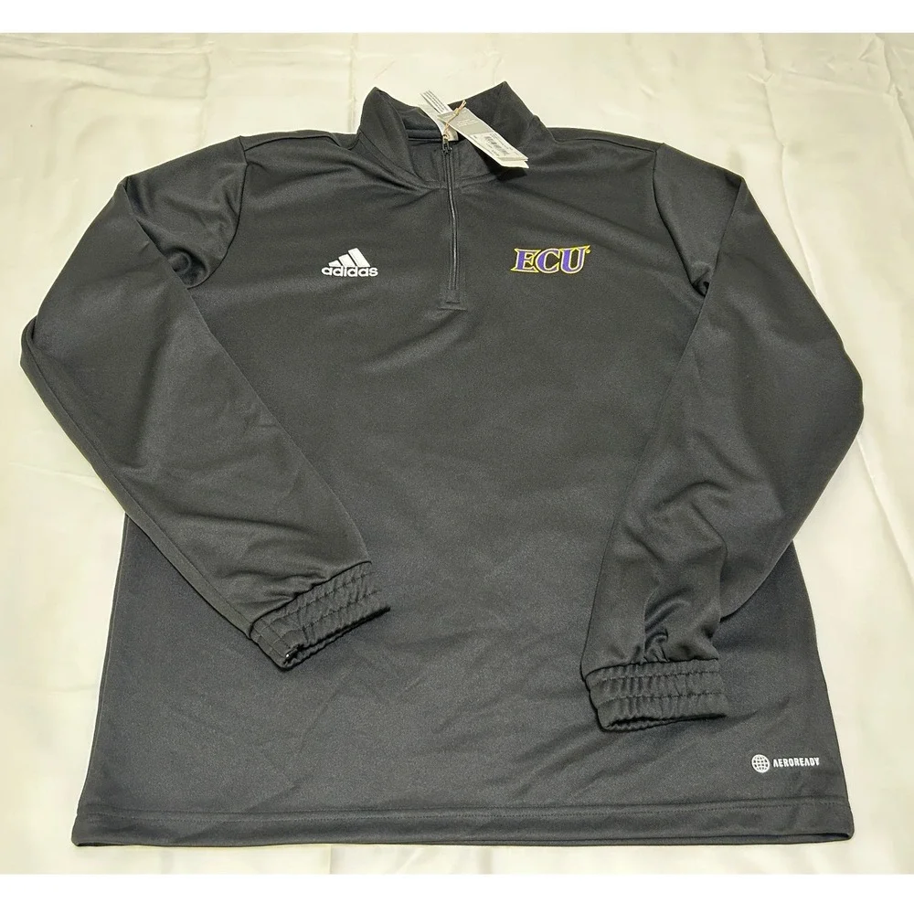Adidas ECU East Carolina University Entrada 22 Training 1/4 Zip Black Mens L NWT